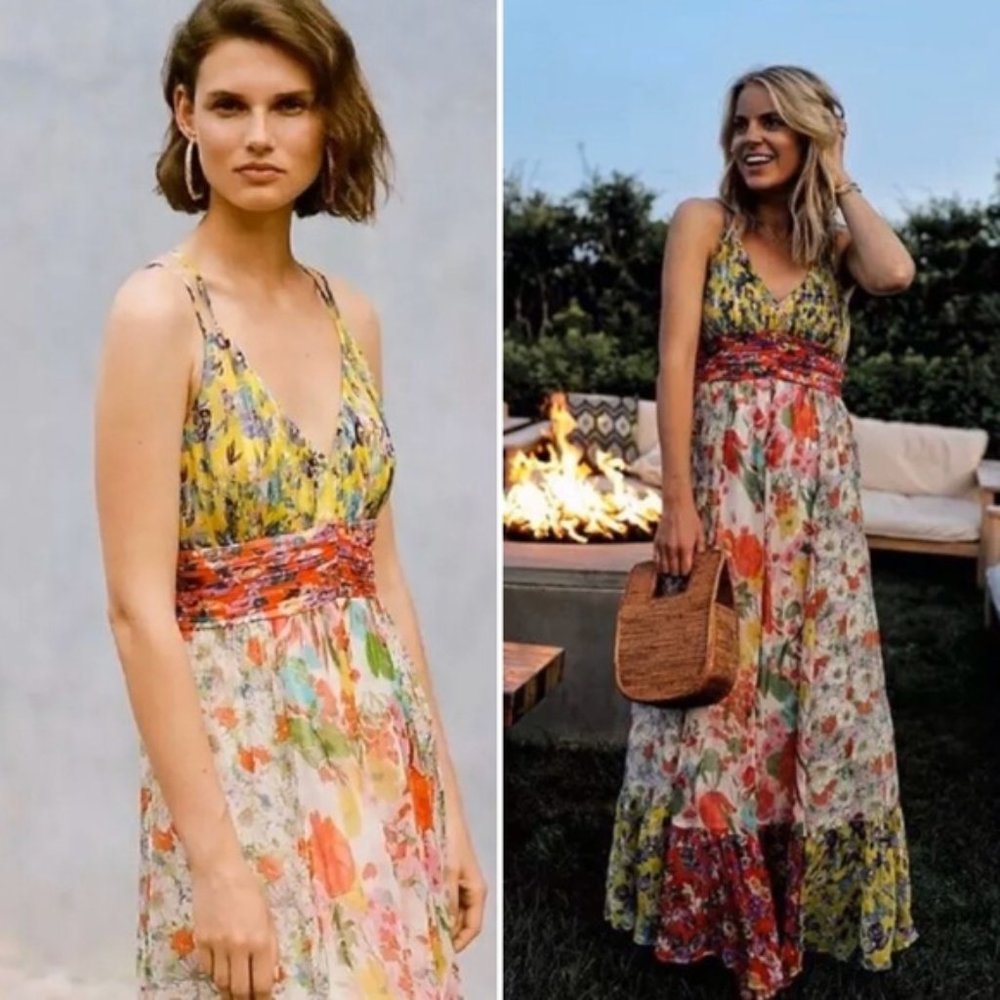 NWOT Anthropologie Malibu Floral Maxi Dress